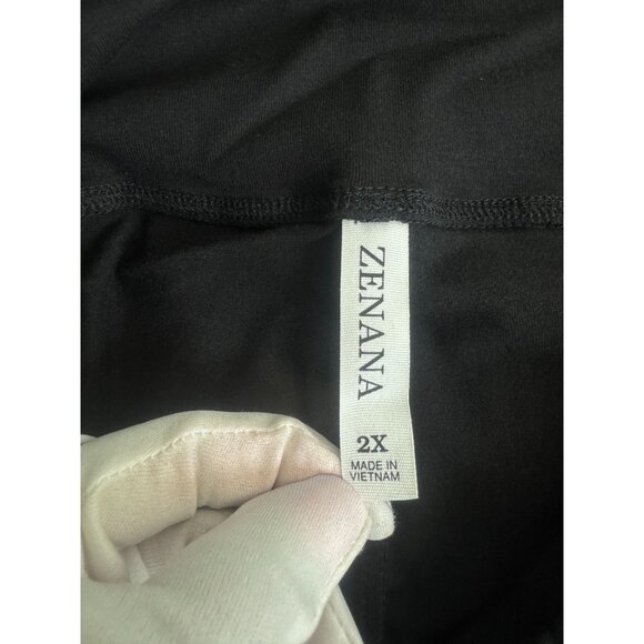 Women's Zenana Plus Size Wide Waistband Full Length Leggings Black - Picture 10 of 11